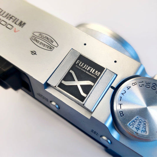 Fujifilm x logo silver hot shoe cover
