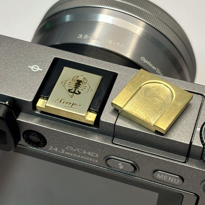 Scorpio Zodiac Sign - Gold Camera Hot Shoe Cover