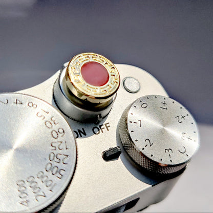 Red Gem - Gold Camera Shutter Button